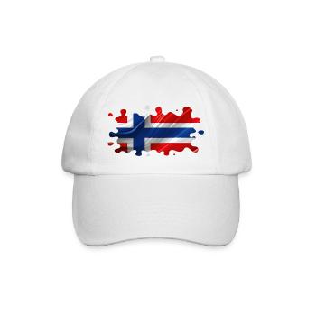 Norwegen Norwegen Flagge Skandinavien Norden Tor Viking - Baseballkappe - Weiß/Weiß - Vorne