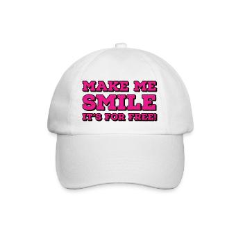 Make me smile it's for free - Baseball Cap - white/white - Front
