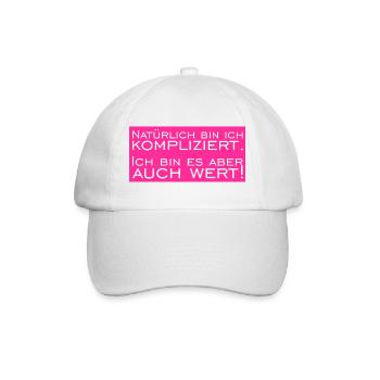 Bien sûr que je suis compliqué - Casquette classique - blanc/blanc - Devant