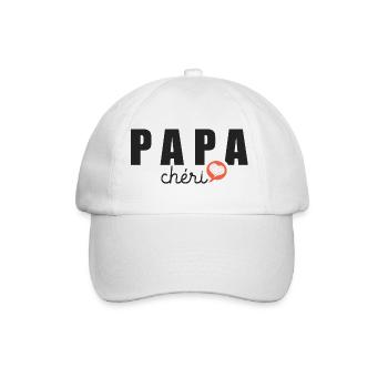 Papa cheri cadeau personnalisé papa fete - Casquette classique - blanc/blanc - Devant