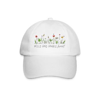 wiesenblume wild und ungezähmt wildblume blume - Baseballkappe - Weiß/Weiß - Vorne