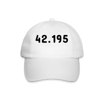 42.195 - Marathon - Baseball Cap - white/white - Front