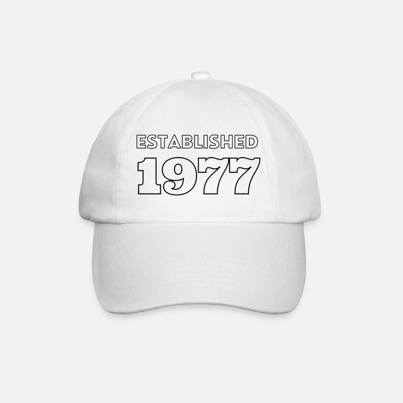 Established 1977 - Feier dein Geburtsjahr - Baseballkappe - Weiß/Weiß