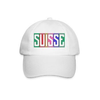 SWITZERLAND. HUMOR. COUNTRY. FLAG. GENEVA. LAUSANNE - Baseball Cap - white/white - Front