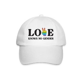 LGBT Pride Month - Love Knows No Gender - Baseball Cap - white/white - Front