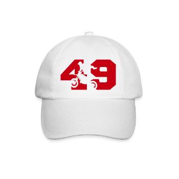 Moto 49 Biker - Baseballkappe - Weiß/Weiß - Vorne