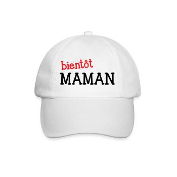 bientôt Maman ! Cadeau de grossesse - Casquette classique - blanc/blanc - Devant