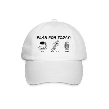 Cyclist and Beer Mug Silhouette - Baseball Cap - white/white - Front