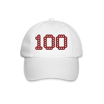 100. 100 YEARS. 100th ANNIVERSARY. BIRTHDAY 100 - Baseball Cap - white/white - Front