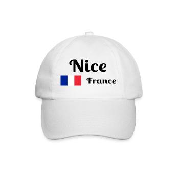 Nice France- Imprimés élégants - Casquette classique - blanc/blanc - Devant