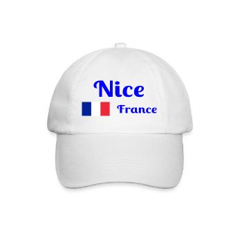 Nice France- Imprimés élégants - Casquette classique - blanc/blanc - Devant