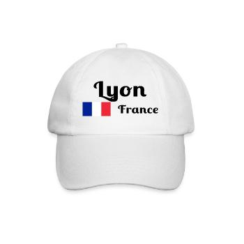 Lyon France- Imprimés stylés - Casquette classique - blanc/blanc - Devant