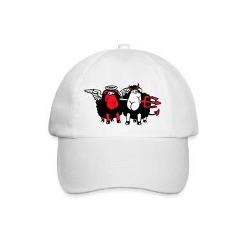 2 Mouton Ange Diable Satan Enfer Mal Paradis Bien - Casquette classique - blanc/blanc - Devant