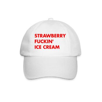 Glace à la fraise - lettrage rouge - Casquette classique - blanc/blanc - Devant