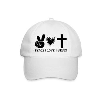 La paix, l’amour et Jésus - Casquette classique - blanc/blanc - Devant