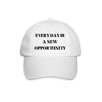 Every day is a new opportunity - Baseball Cap - white/white - Front