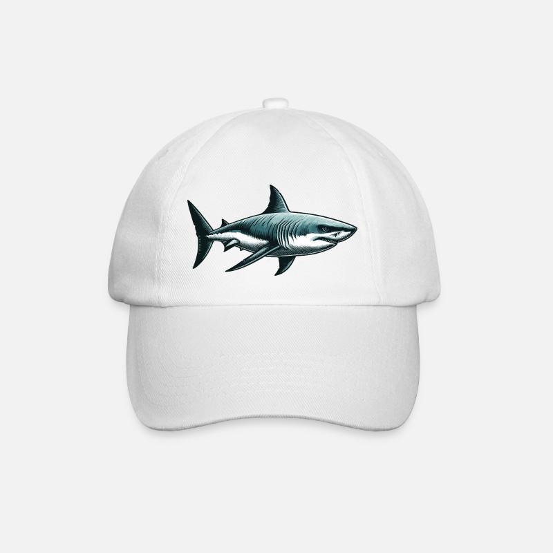 Weißer Hai - Baseballkappe - Weiß/Weiß