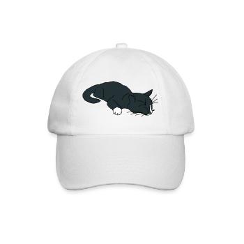 Sleeping Cat - Baseball Cap - white/white - Front