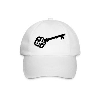 Silhouette de clé squelette ornée - Casquette classique - blanc/blanc - Devant