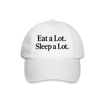 Eat a Lot. Sleep a Lot. - Baseballkappe - Weiß/Weiß - Vorne