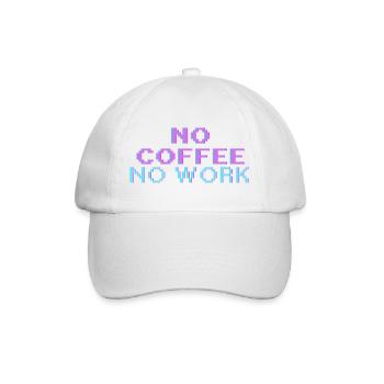 No Coffee No Work – Retro Gaming Pixel Art T-Shirt - Baseball Cap - white/white - Front