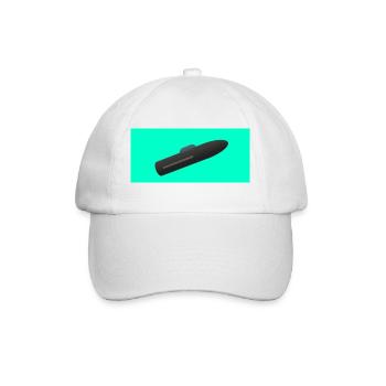 Minimalist Submarine Silhouette - Baseball Cap - white/white - Front
