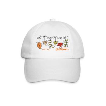Hello Autumn Autumnal leaves - Baseball Cap - white/white - Front