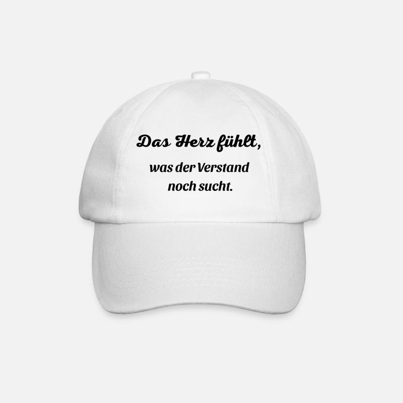 Das Herz fuehlt - Baseballkappe - Weiß/Weiß