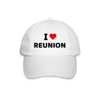 Ich liebe La Réunion - Baseballkappe - Weiß/Weiß - Vorne