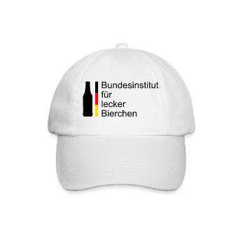 Bundesinstitut für Lecker Bierchen - Baseballkappe - Weiß/Weiß - Vorne