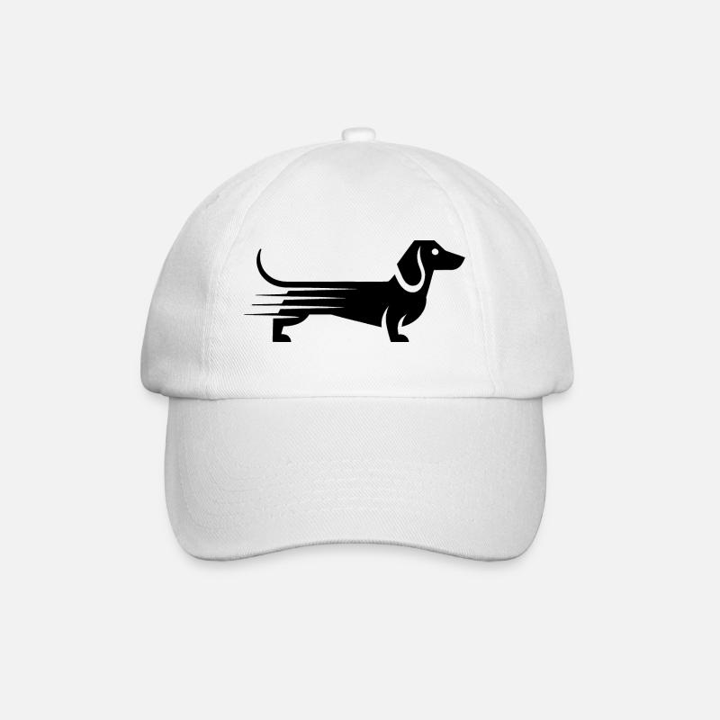 Dackel - Cooles Haustier Logo - Baseballkappe - Weiß/Weiß