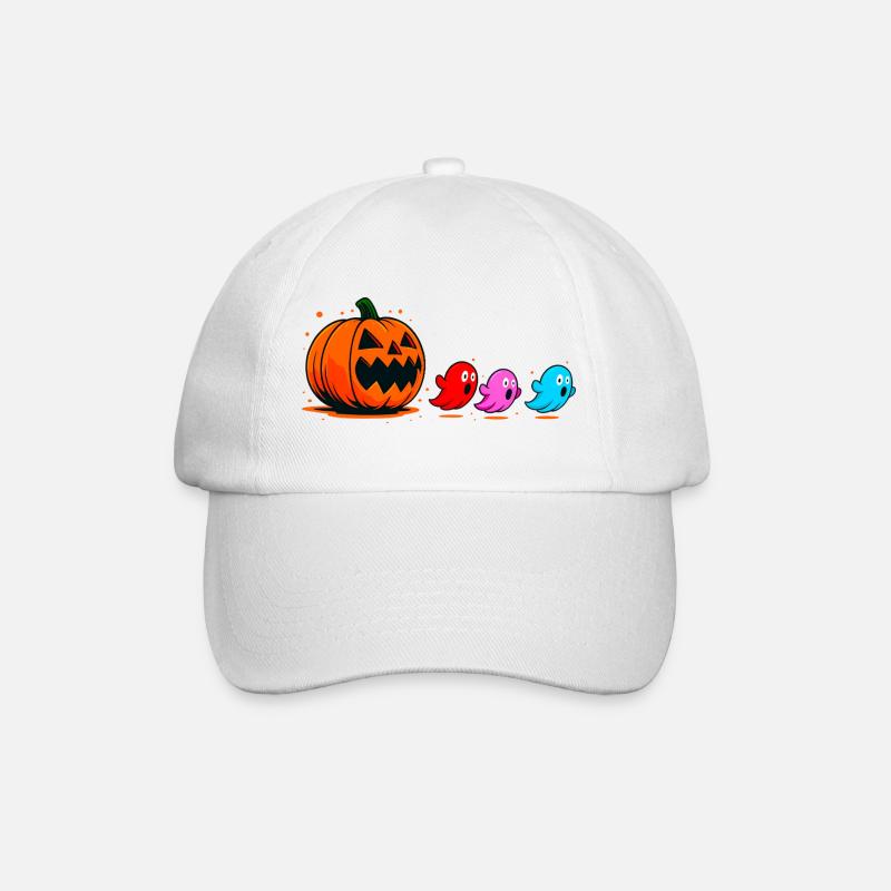 Halloween Pumpkin Gamer - Baseballkappe - Weiß/Weiß