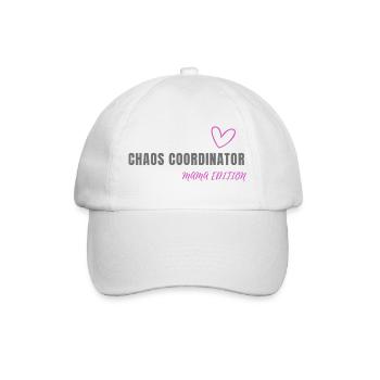Chaos Coordinator Mama Edition – Lustiges T-Shirt - Baseballkappe - Weiß/Weiß - Vorne