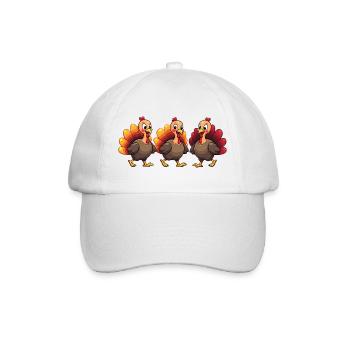 Thanksgiving Truthahn Baby - Baseballkappe - Weiß/Weiß - Vorne