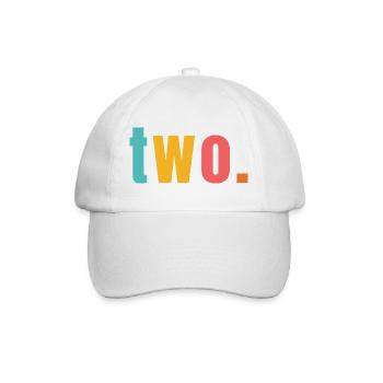 Two Two Years 2nd Birthday Text Font Colorful - Baseball Cap - white/white - Front