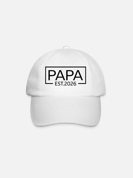 Papa Est. 2026 Vater seit 2026 Werdender Papa 2026 - Baseballkappe - Weiß/Weiß