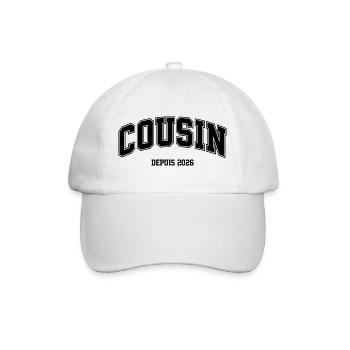 Cousin Depuis 2026 Annonce Grossesse - Casquette classique - blanc/blanc - Devant