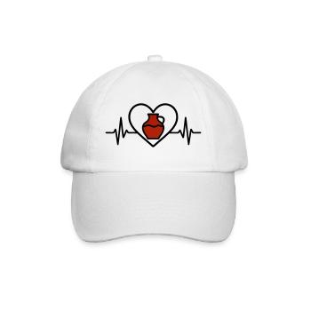 Pottery Heart Ceramic Vase Art Creative - Baseball Cap - white/white - Front
