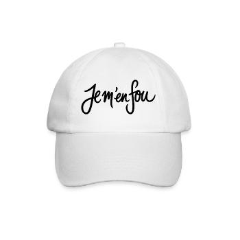Je m'en fou Motto Französisch - Baseballkappe - Weiß/Weiß - Vorne