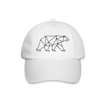 Bear Polygon - Baseball Cap - white/white - Front