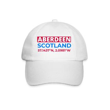 Aberdeen Scotland Coordinates - Baseball Cap - white/white - Front