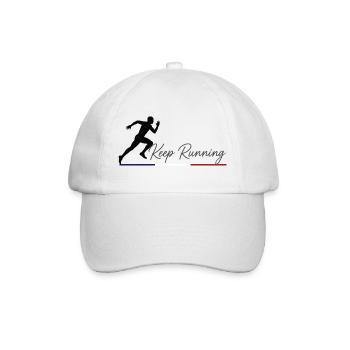 Weiterlaufen Silhouette Sporty Flag France V1 - Baseballkappe - Weiß/Weiß - Vorne