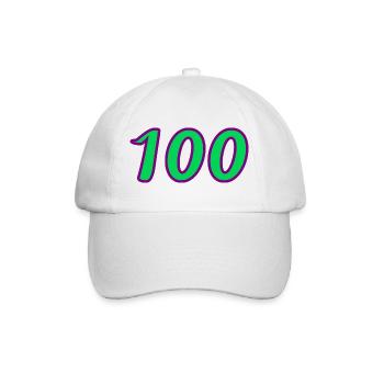 100. 100 JAHRE. 100-JÄHRIGES JUBILÄUM. GEBURTSTAG 100 - Baseballkappe - Weiß/Weiß - Vorne