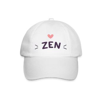 Zen Herz Lila - Baseballkappe - Weiß/Weiß - Vorne