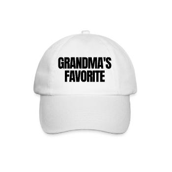 Favorite Grandchild Funny I'm Grandma's Favorite - Baseballkappe - Weiß/Weiß - Vorne
