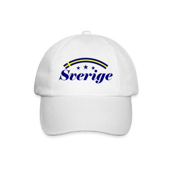 Schweden Fahne Sverige - Baseballkappe - Weiß/Weiß - Vorne