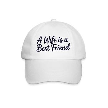 Meine Frau ist eine beste Freundin - Baseballkappe - Weiß/Weiß - Vorne