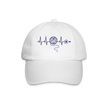 Crochet au crochet drôle pour les amateurs de laine au battement de cœur - Casquette classique - blanc/blanc - Devant