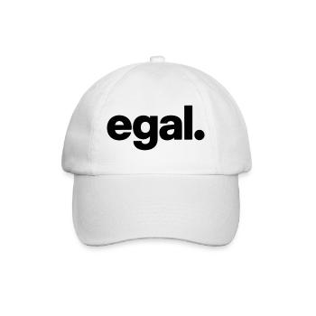 egal. Minimal Deutsches Meme T-Shirt - Baseballkappe - Weiß/Weiß - Vorne