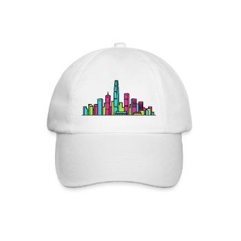 Shenzhen City Skyline Modern Line Art - Baseball Cap - white/white - Front